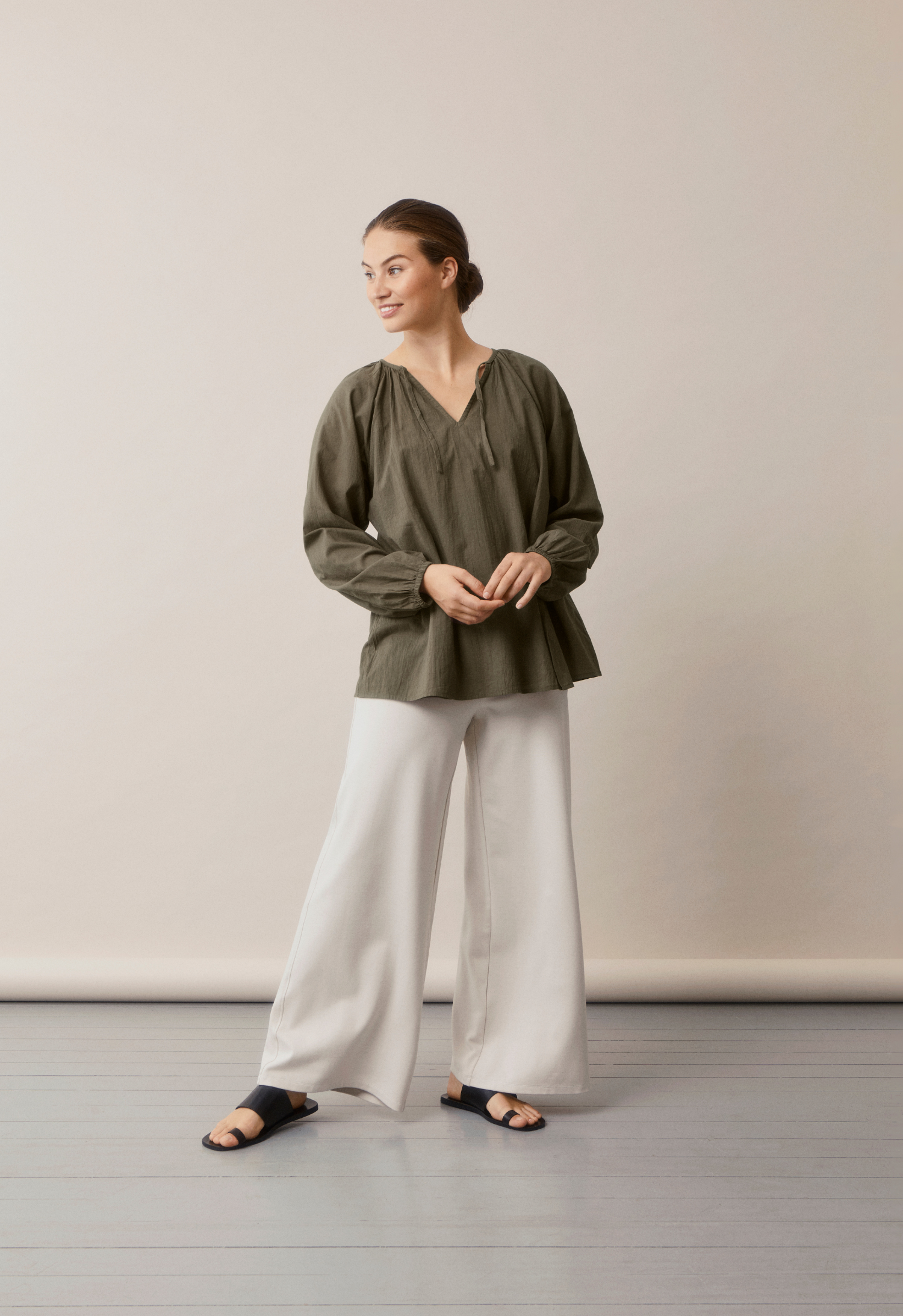 Poetess bluse furugrønn