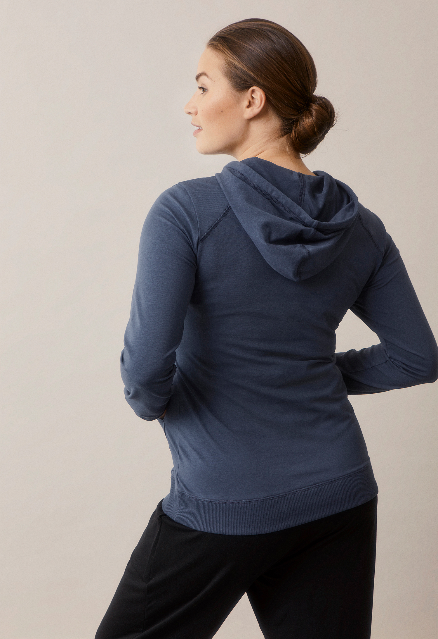 Hettegenser med fleeceforet ammefunksjon - Thunder Blue gallery