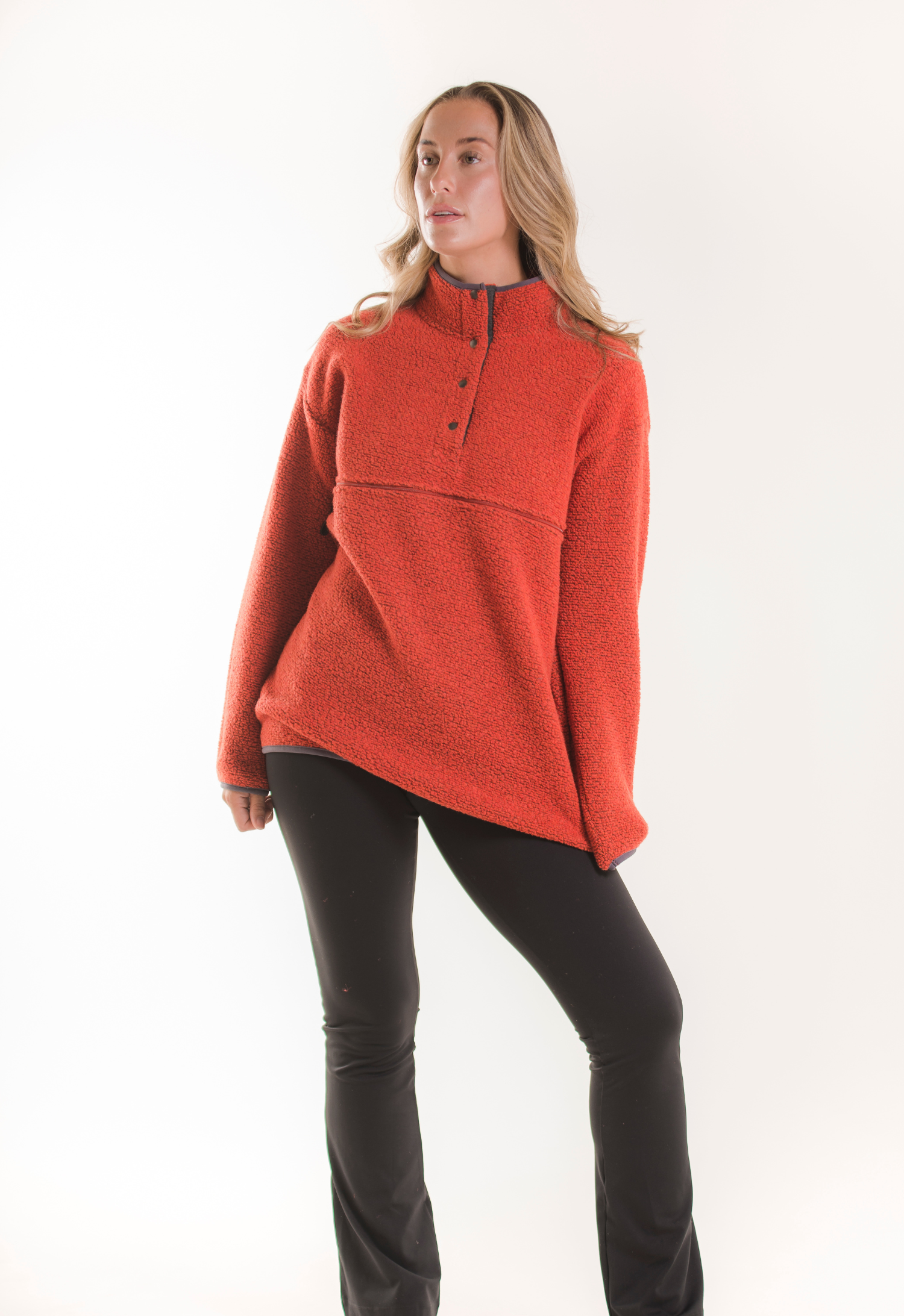 Fleecegenser i ull 90s - Oransje gallery