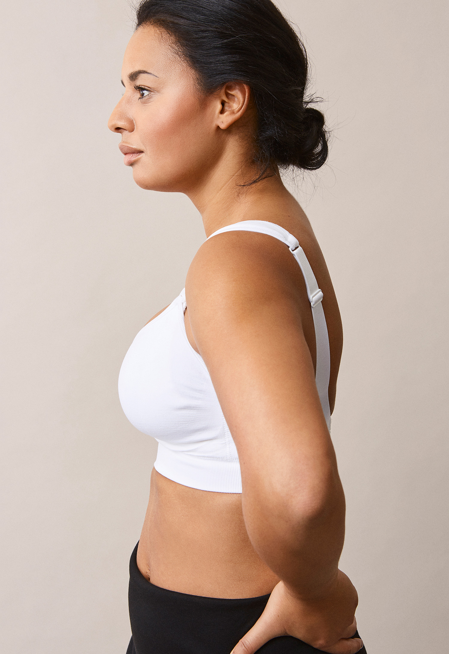 Stødig bøyelfri amme-BH 60D - 90H - Hvit gallery