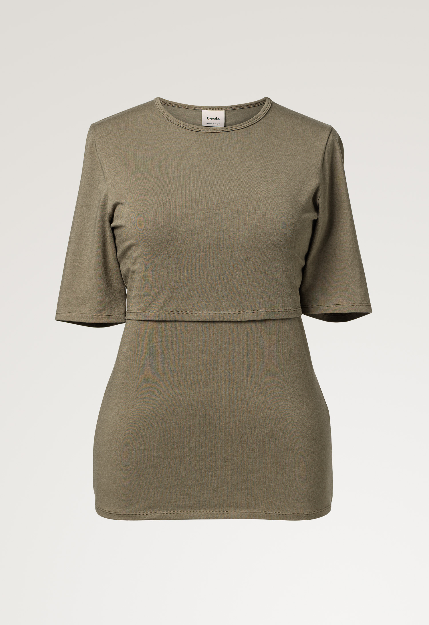 Klassisk 3/4-ermet topp - Grønn khaki gallery