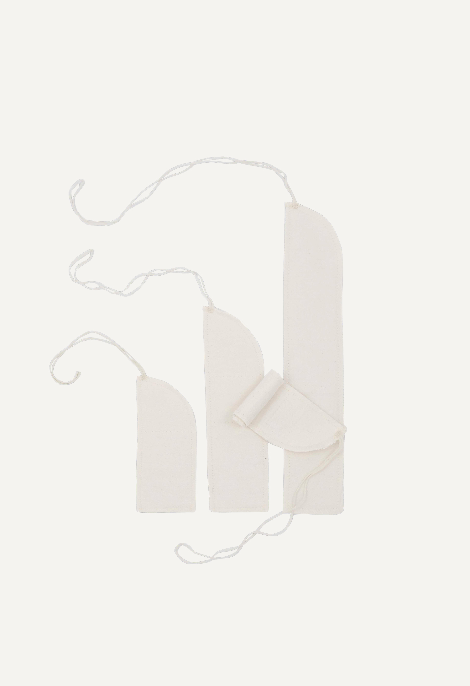 Tamponger i stoff - Blandede størrelser - Hvit