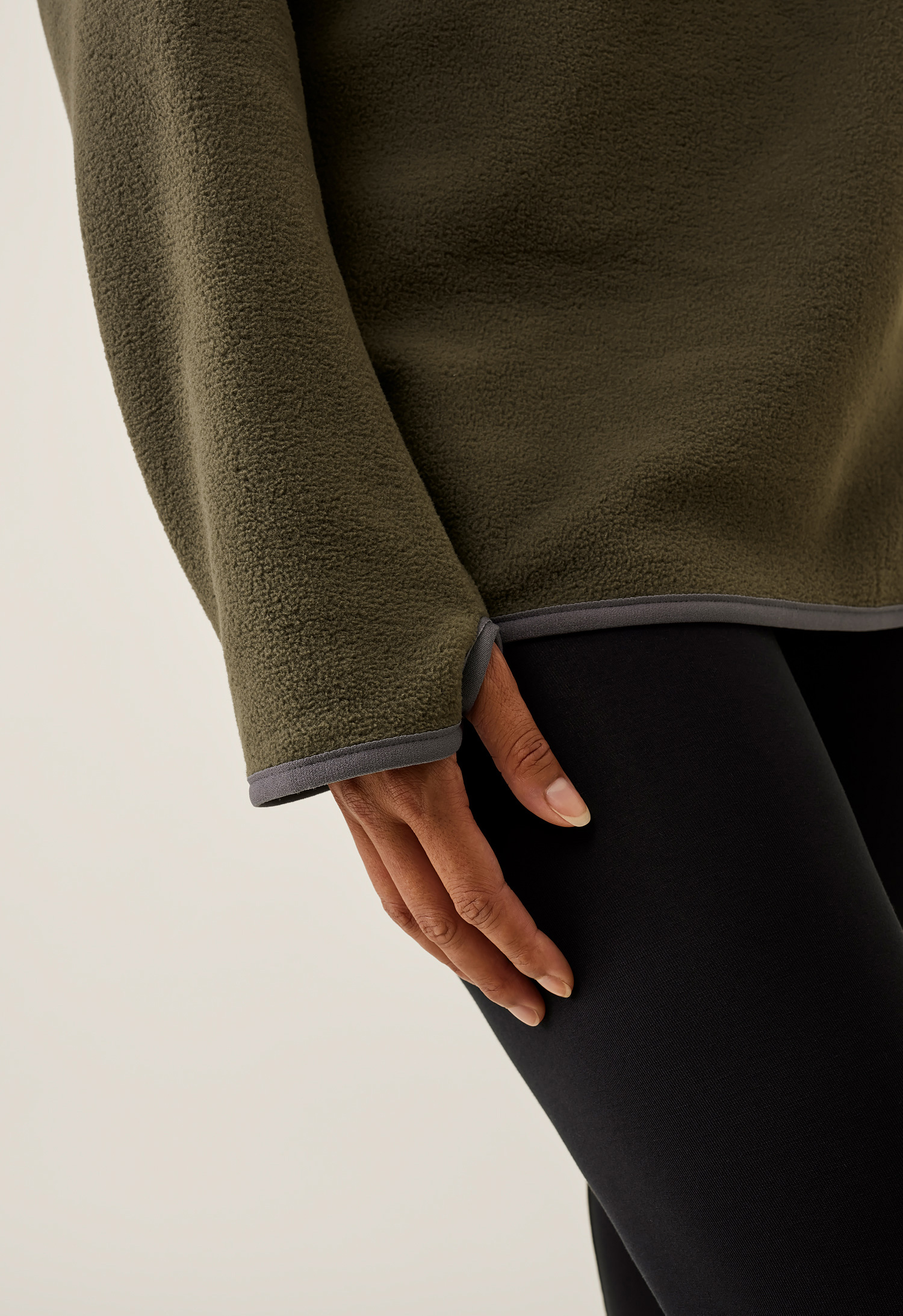 Fleecegenser med ammefunksjon - Olivgrønn gallery