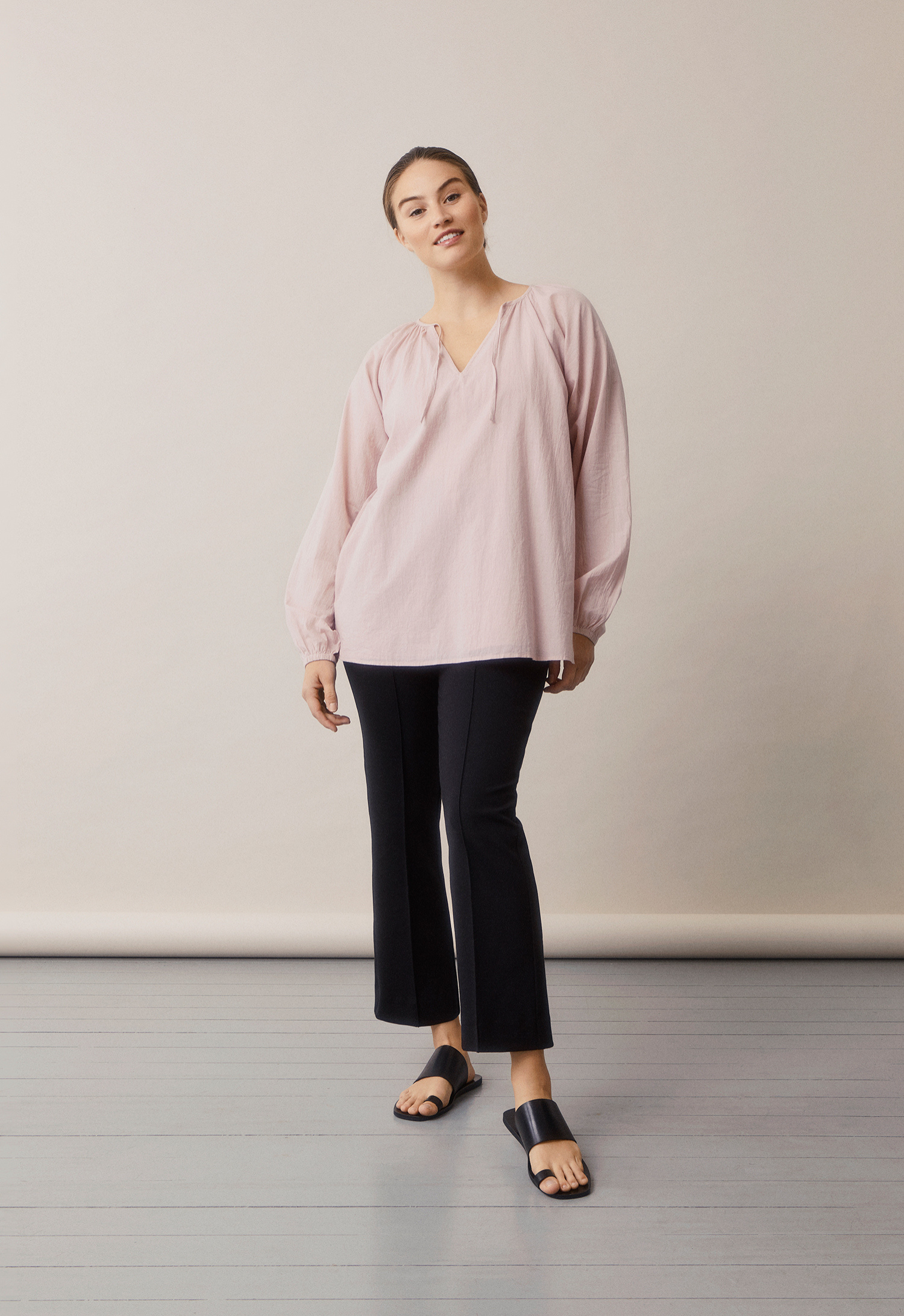 Poetess-bluse - Steingrå gallery