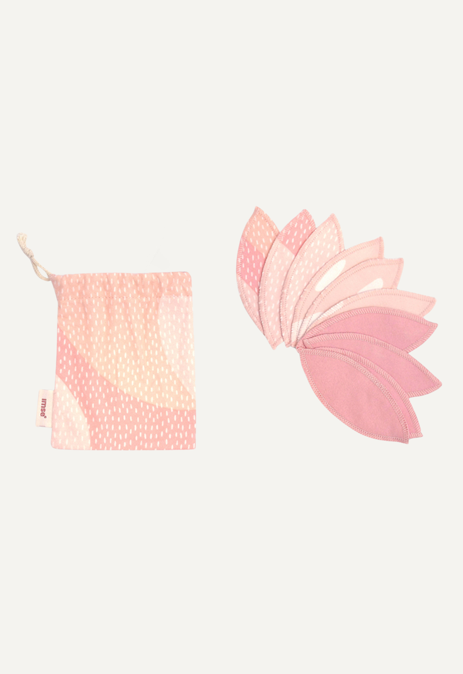 Labia-pads – rosa med dryss, 10-pakning