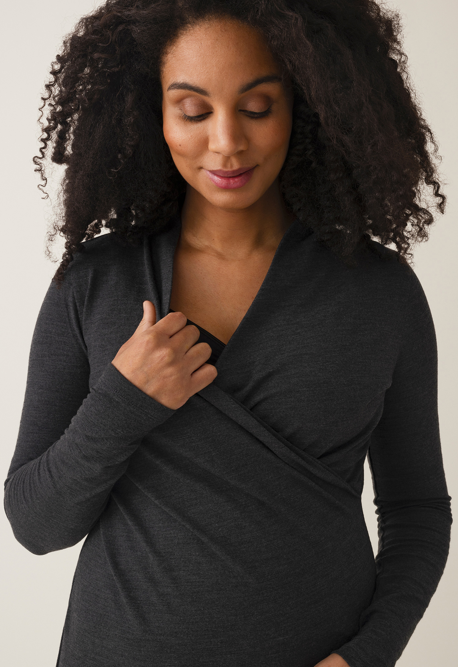 Ammekjole i merinoull - mørkegrå melange gallery