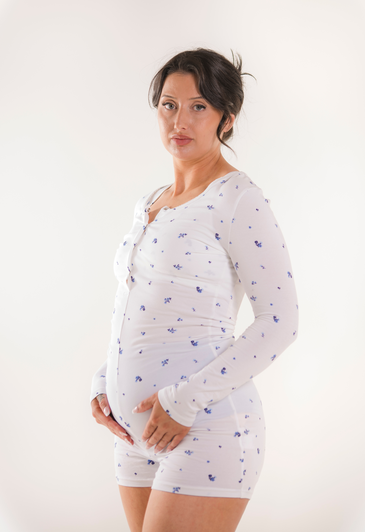 Gravidpysjamas - Blomstret