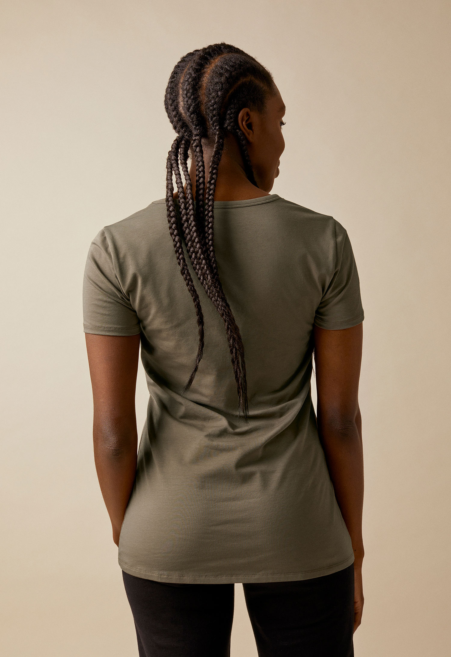 Klassisk kortermet topp - Grønn khaki gallery