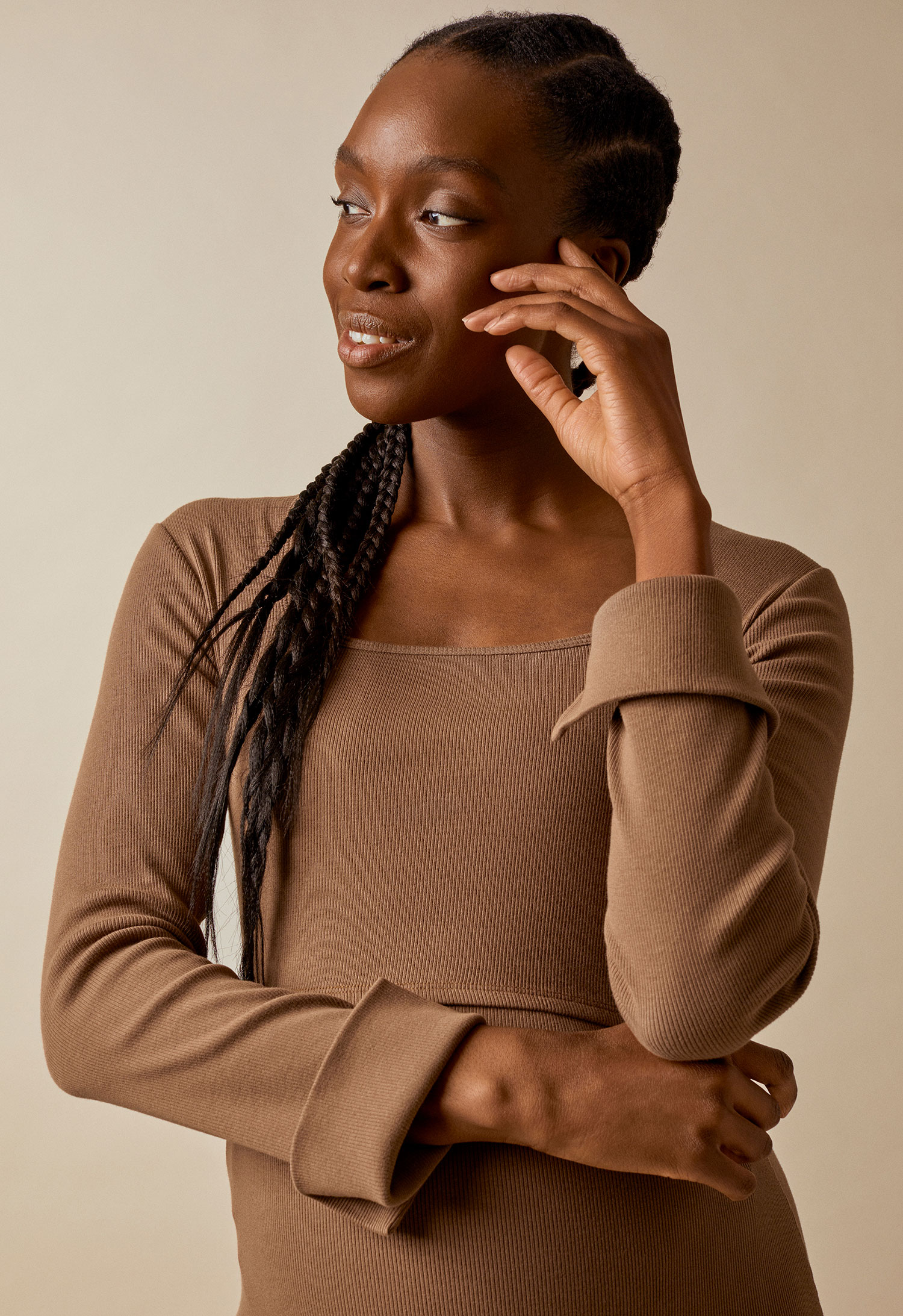 Signe langermet kjole - hasselnøtt gallery